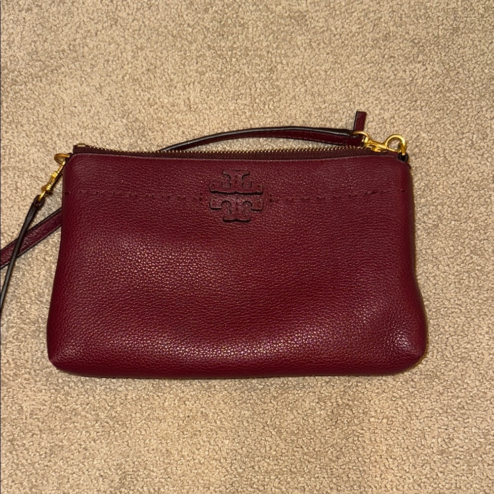 Tory Burch Deep Red Leather Crossbody